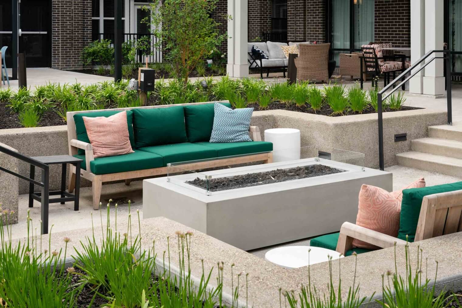 fire pit at skytop apartments in cincinnati