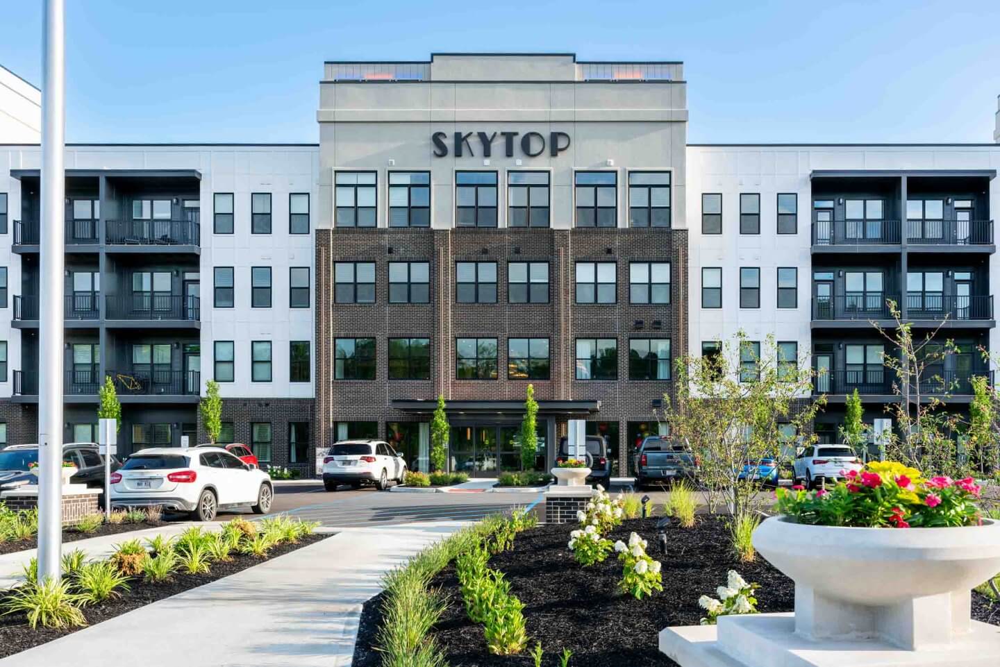 the exterior of skytop a luxury pet-friendly apartment